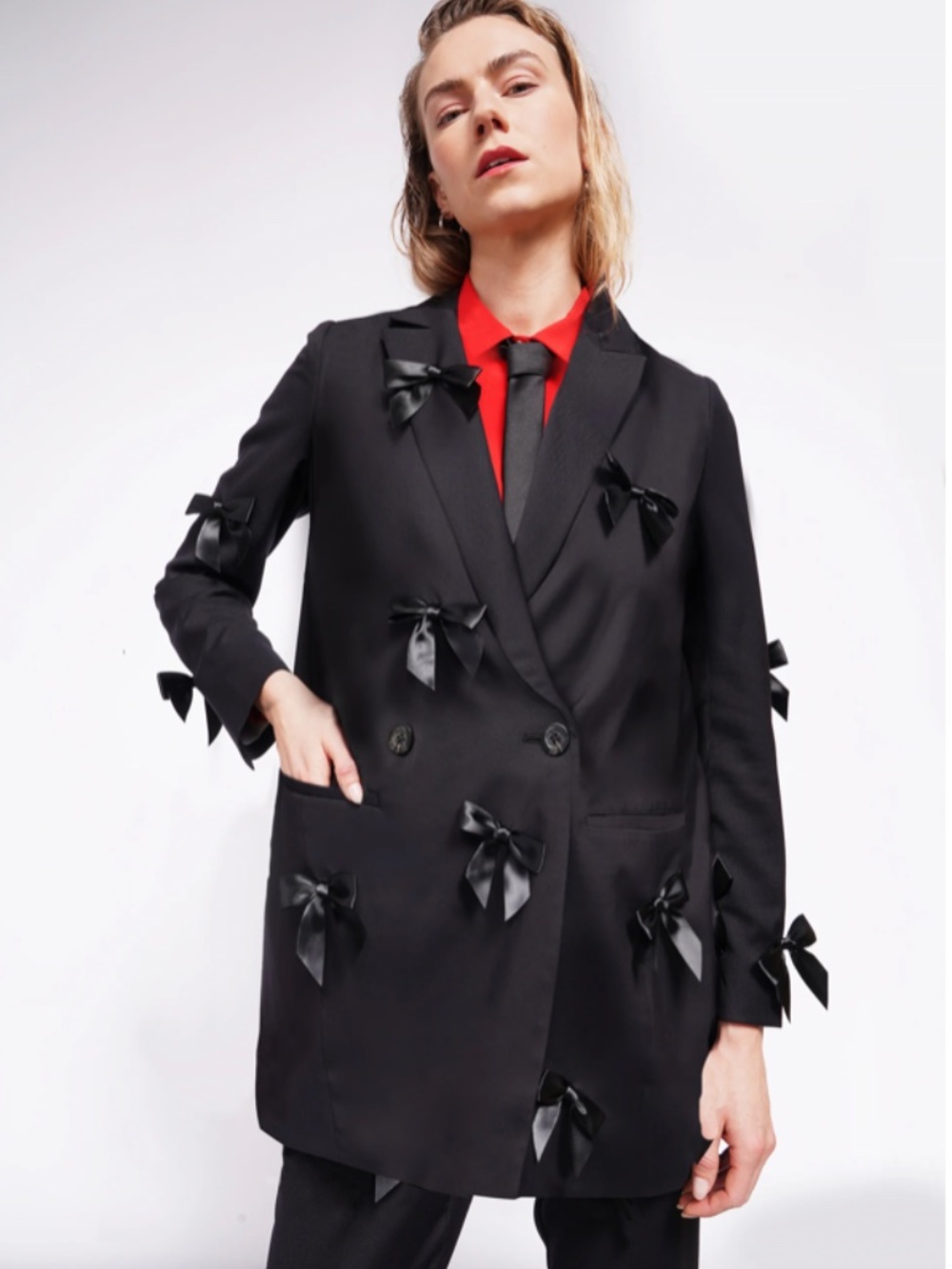 Wildfang Empower Bows Double-breasted Blazer